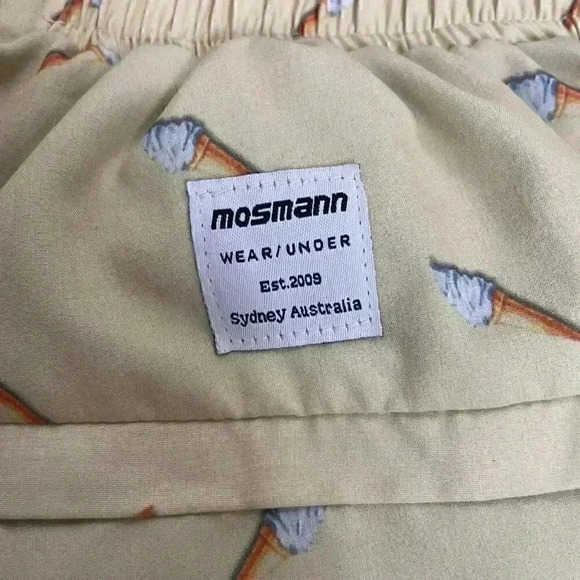 Mosmann Australia Swim Trunks Size Large 8" All Over Print Ice Cream Stretch - Picture 9 of 11